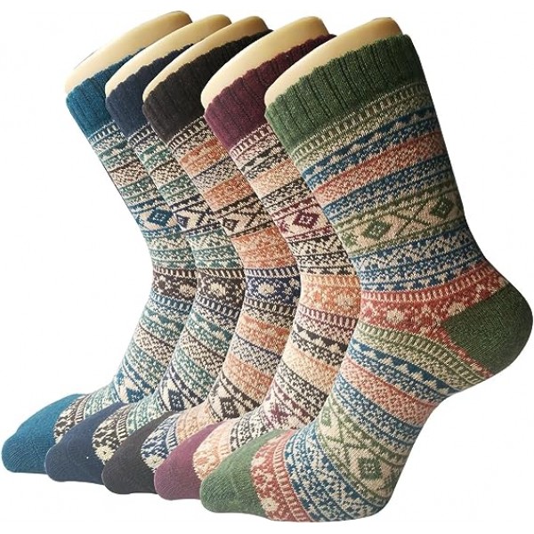 5 Pack Womens Wool Socks Winter Warm Socks
